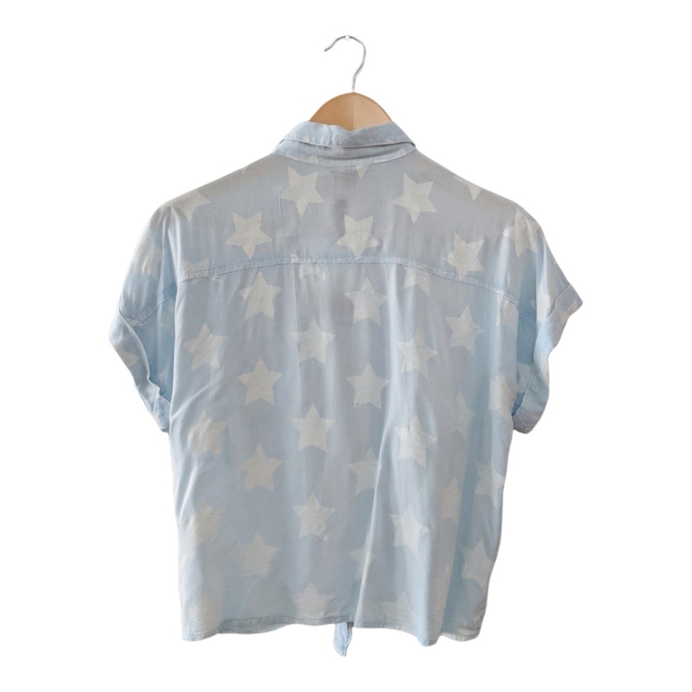 Sim & Sam Star Print Tie Front Hem Top XL - Picture 2 of 4